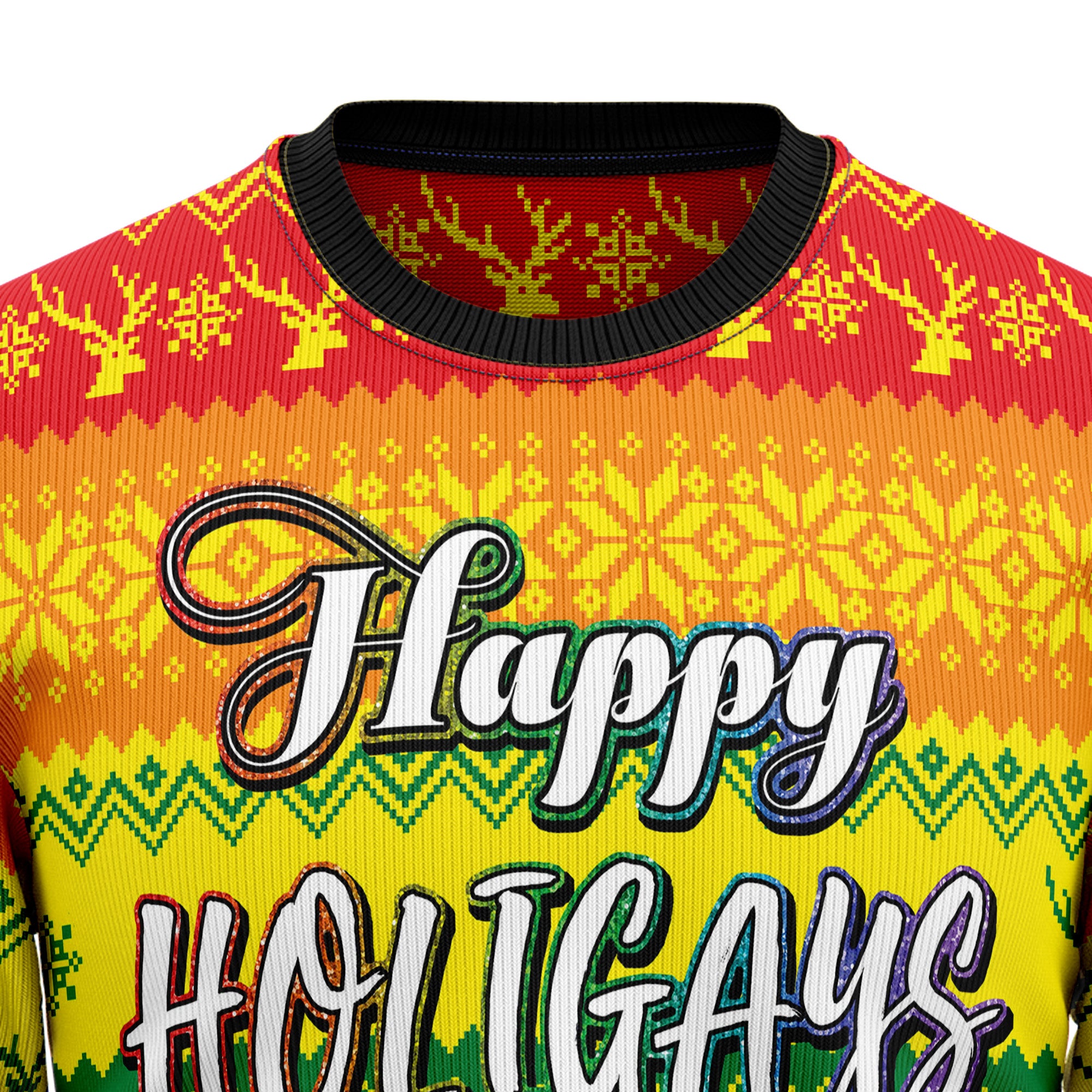 LGBT Gay Pride Happy Holigays HZ101909 Ugly Christmas Sweater- Best Christmas Gifts 2023