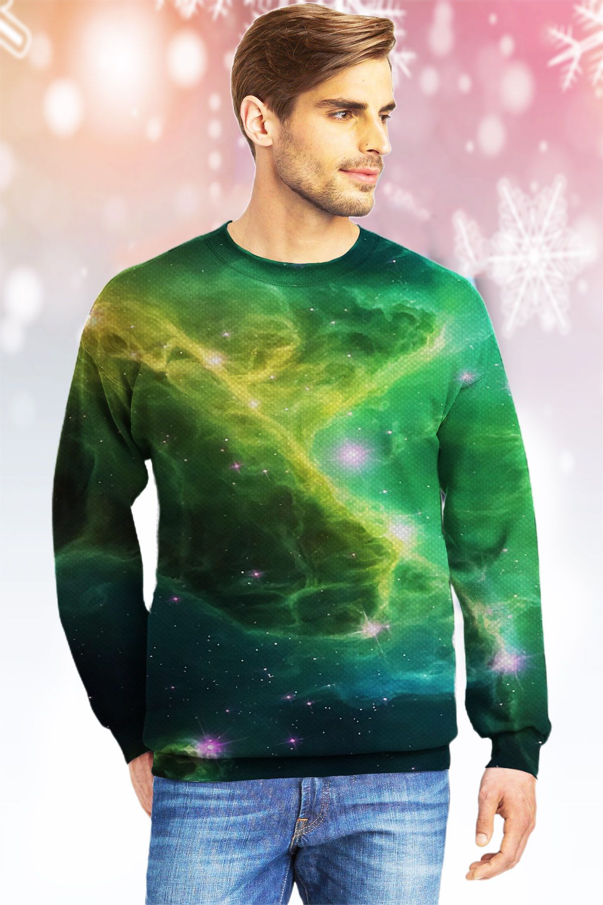 Lime Green Galaxy KVH Ugly Christmas Sweater- Best Christmas Gifts 2023