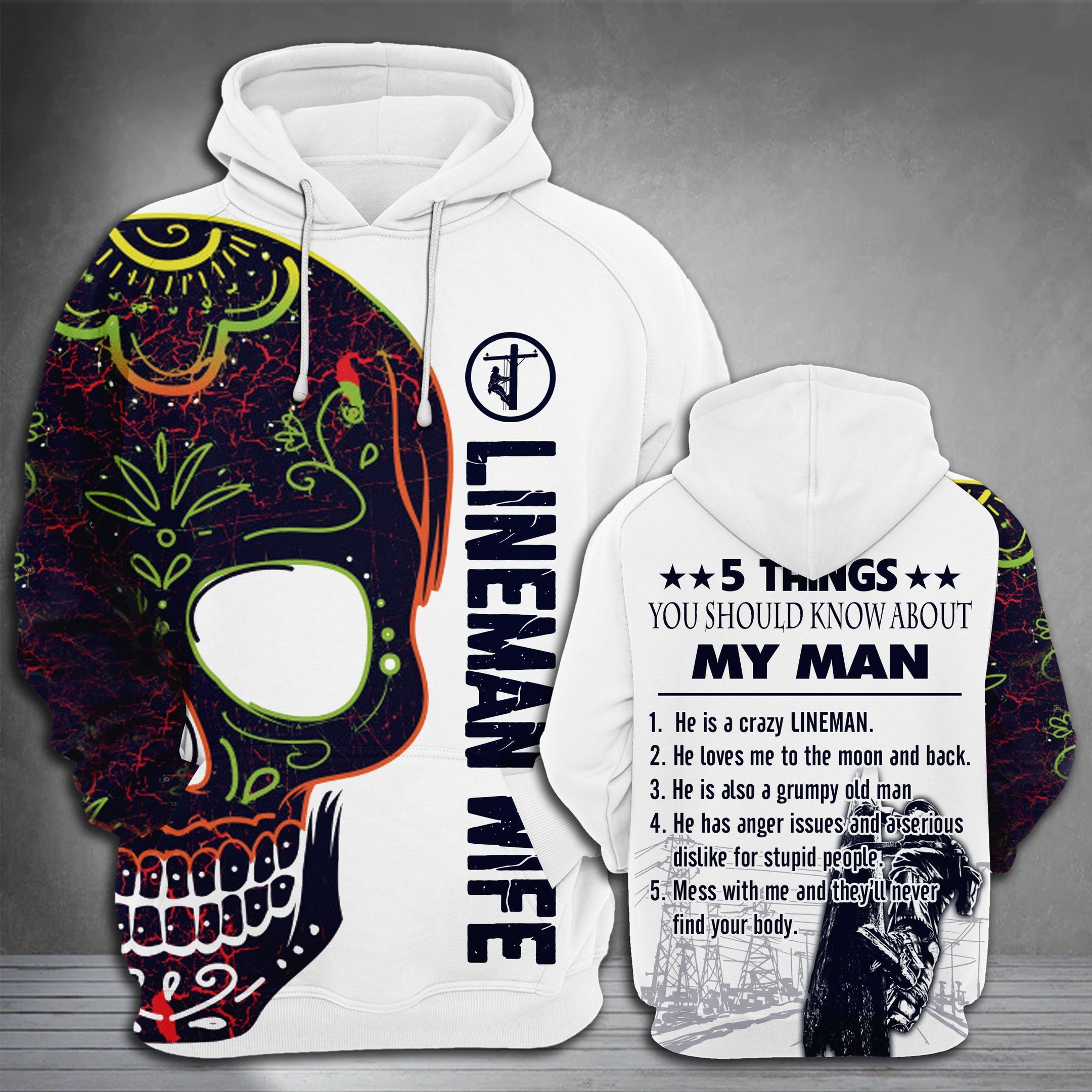 Lineman Wife 3D Hoodie