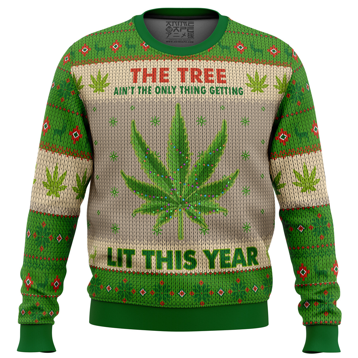 Lit This Year Weed Ugly Christmas Sweater- Best Christmas Gifts 2023