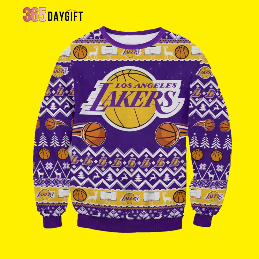 Los Angeles Lakers Ugly Christmas Sweater- Best Christmas Gifts 2023