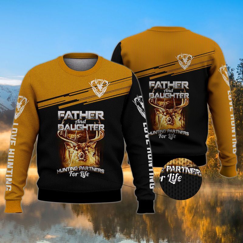 Love Hunting Father And Daughter Hunting Partners Ugly Christmas Sweater- Best Christmas Gifts 2023