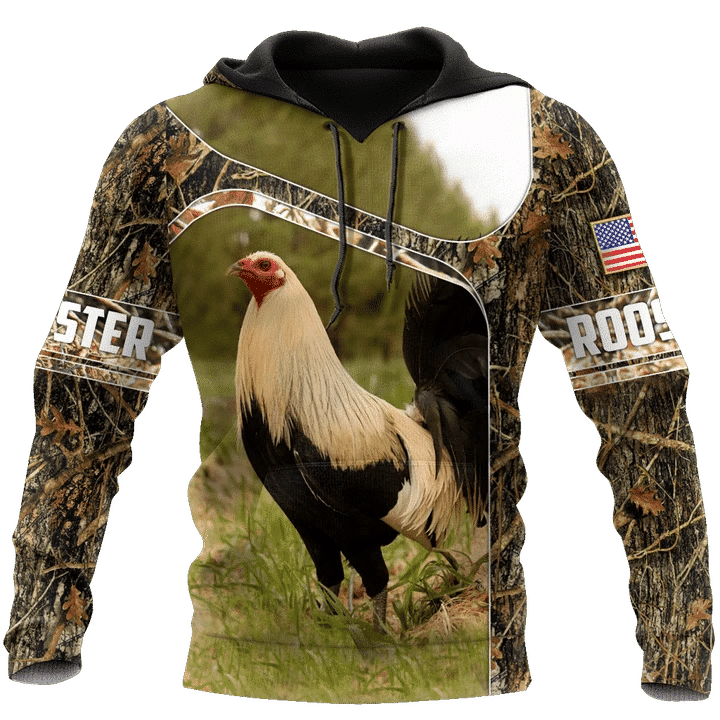 Love Rooster Camouflage Cool 3D Hoodie