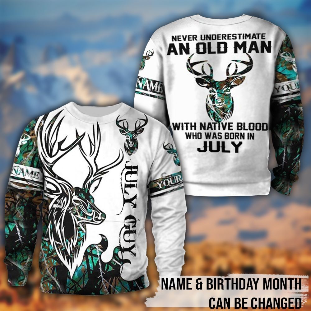 Love Whitetail Deer Lhtnthn Personalized Name And Birthday Month Sweatshirt – Best Christmas Gifts 2023