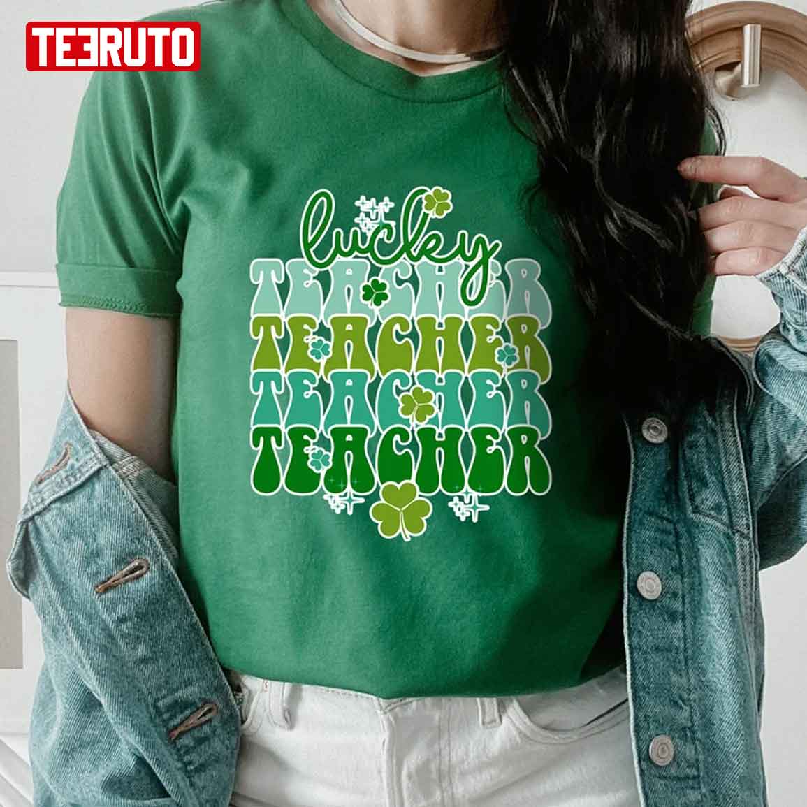 Lucky Teacher St Patrick’s Day Green Shamrock Unisex T-Shirt