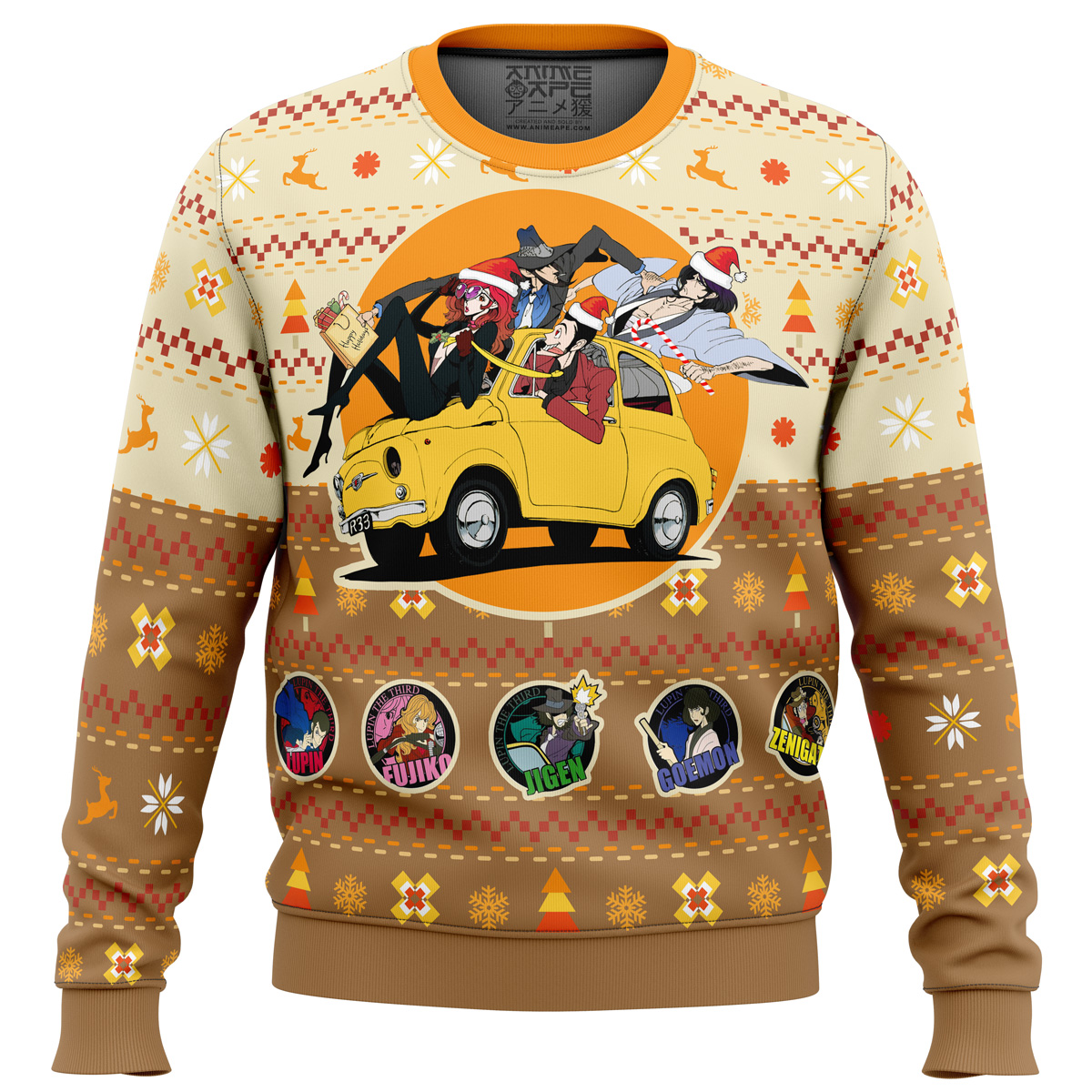 Lupin the 3rd Happy Trip Ugly Christmas Sweater- Best Christmas Gifts 2023