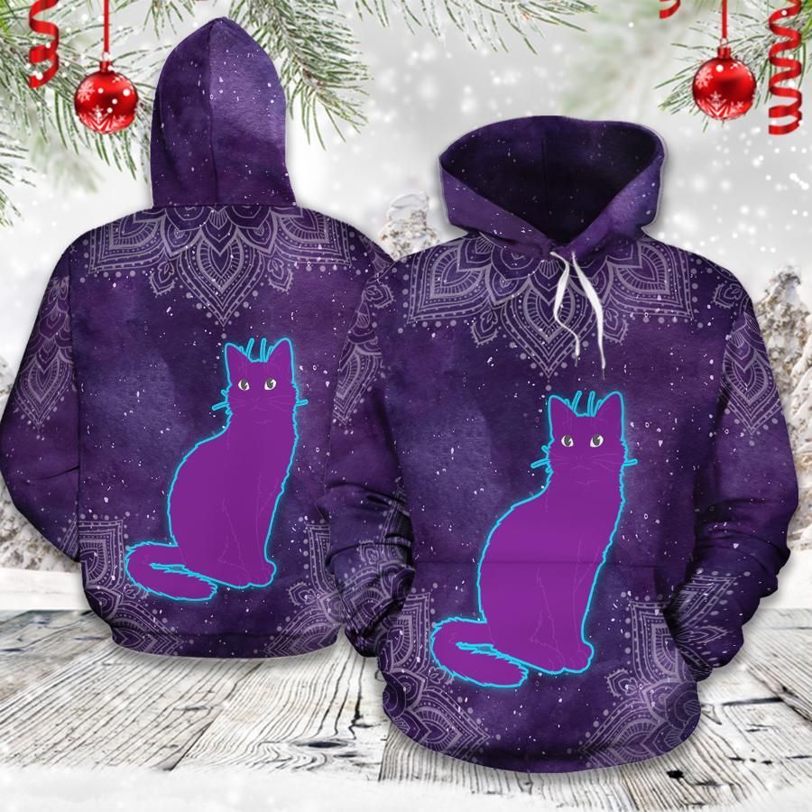 Mandala Night Cat 3D Hoodie