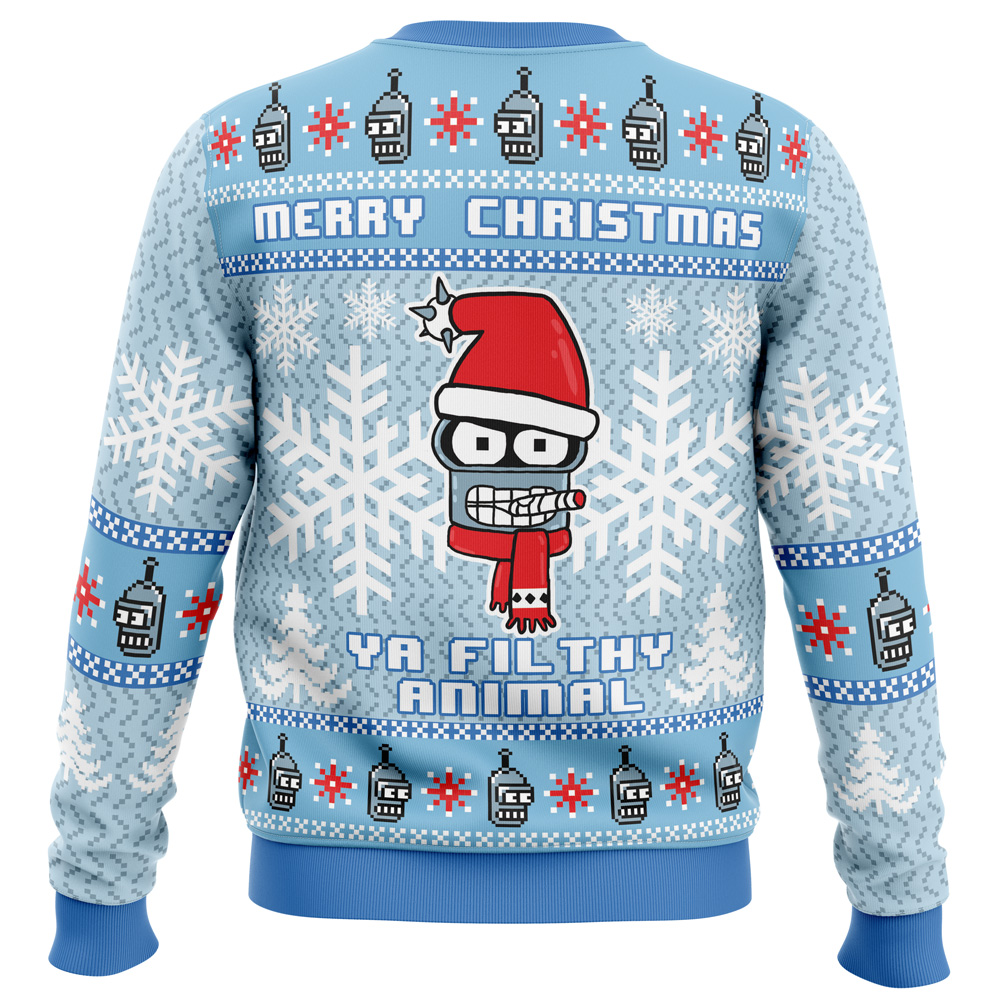 Merry Christmas Ya Filthy Animal Futurama Ugly Christmas Sweater- Best Christmas Gifts 2023