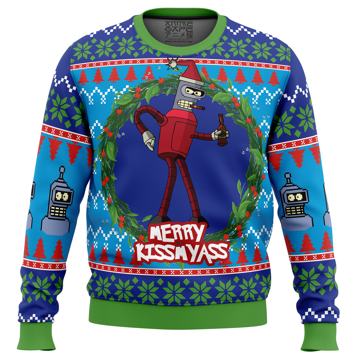 Merry Kissmyass Futurama Ugly Christmas Sweater- Best Christmas Gifts 2023