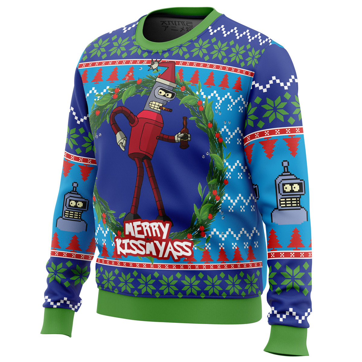 Merry Kissmyass Futurama Ugly Christmas Sweater- Best Christmas Gifts 2023