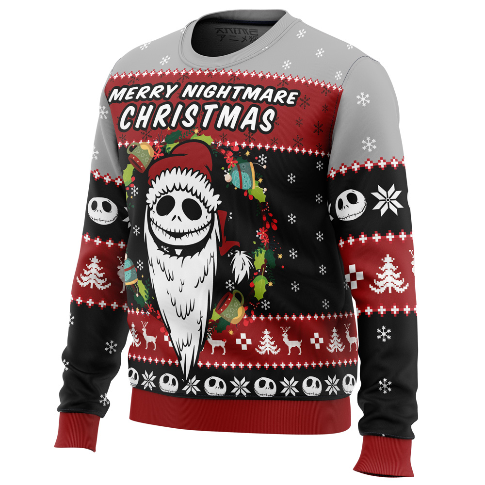 Merry Nightmare The Nightmare Before Christmas Ugly Christmas Sweater- Best Christmas Gifts 2023