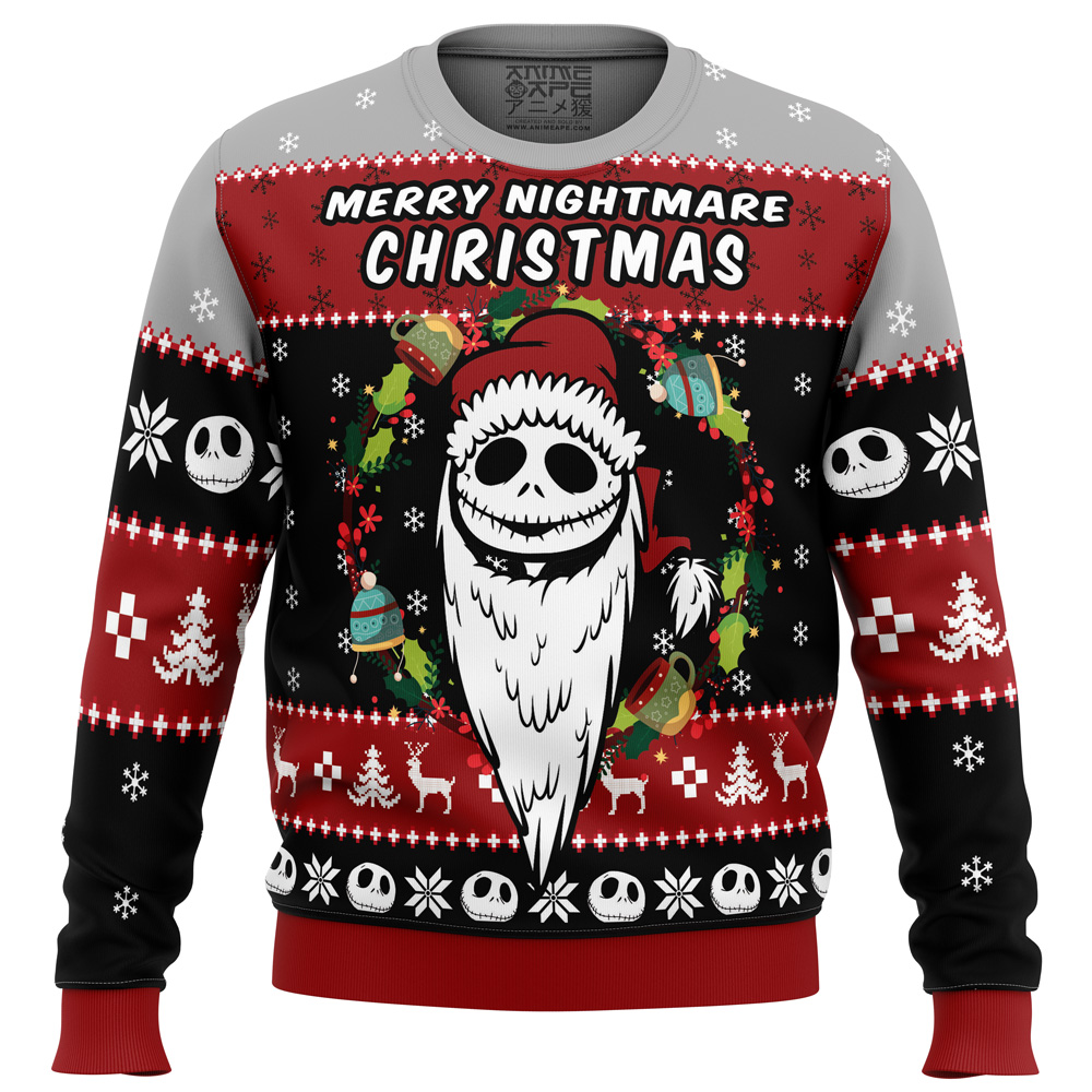 Merry Nightmare The Nightmare Before Christmas Ugly Christmas Sweater- Best Christmas Gifts 2023