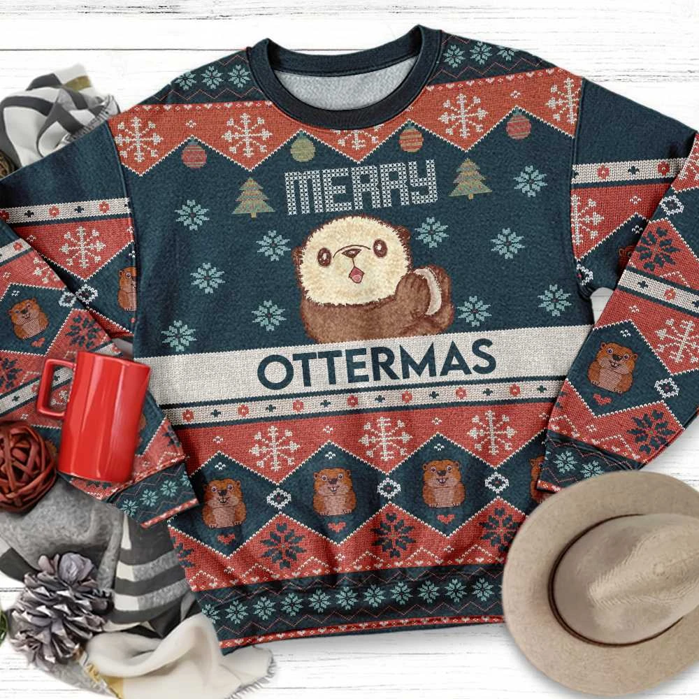 Merry Otter Mas  Ugly Christmas Sweater – Best Christmas Gifts 2023