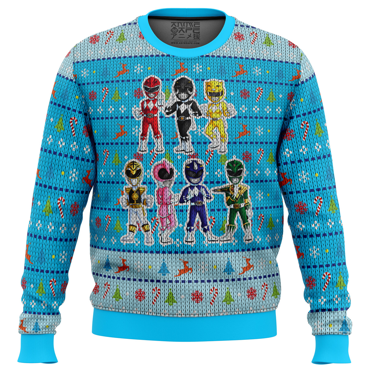 Mighty Morphin Chibis Power Rangers Ugly Christmas Sweater- Best Christmas Gifts 2023