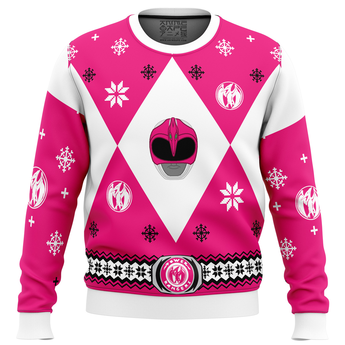 Mighty Morphin Power Rangers Pink Ugly Christmas Sweater- Best Christmas Gifts 2023