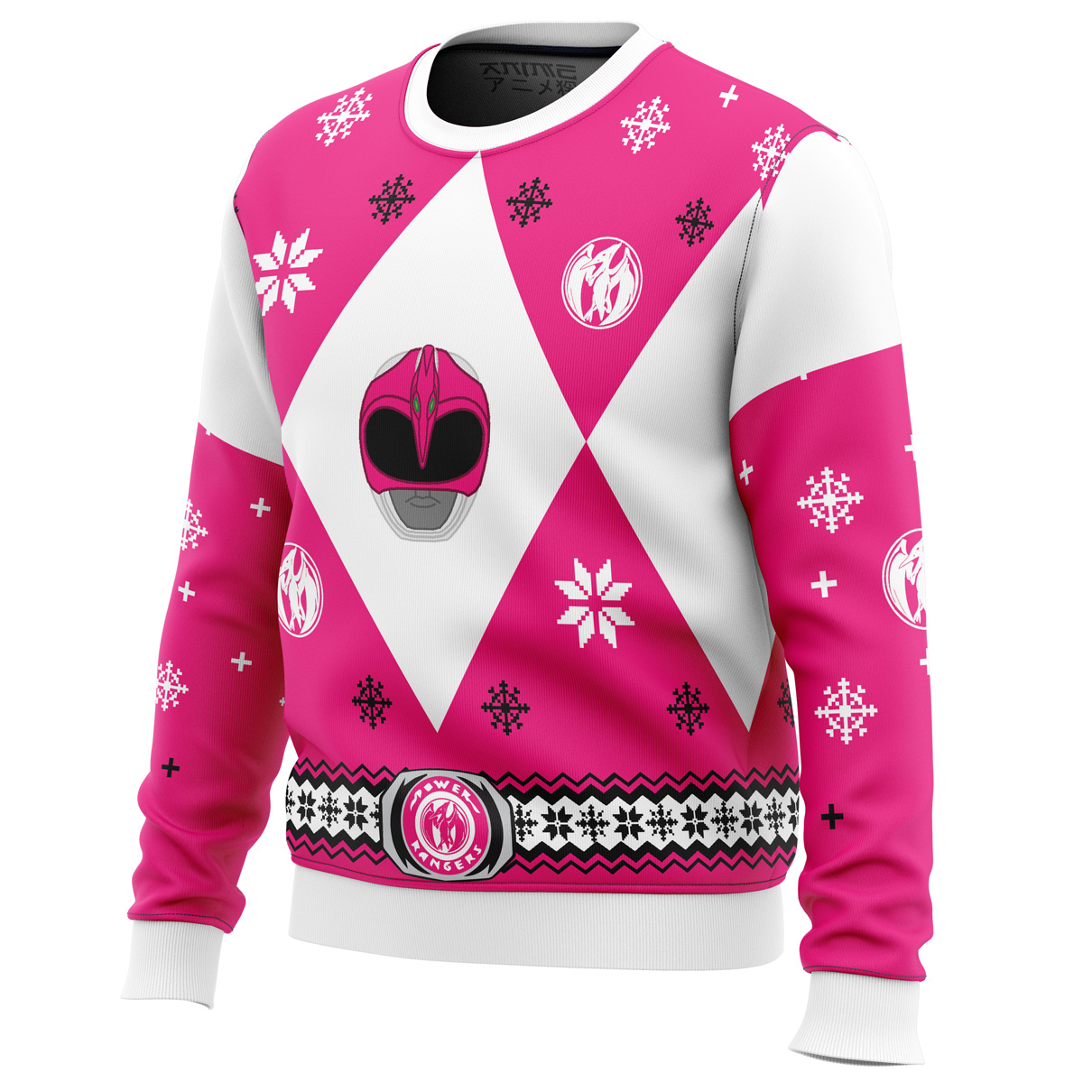 Mighty Morphin Power Rangers Pink Ugly Christmas Sweater- Best Christmas Gifts 2023