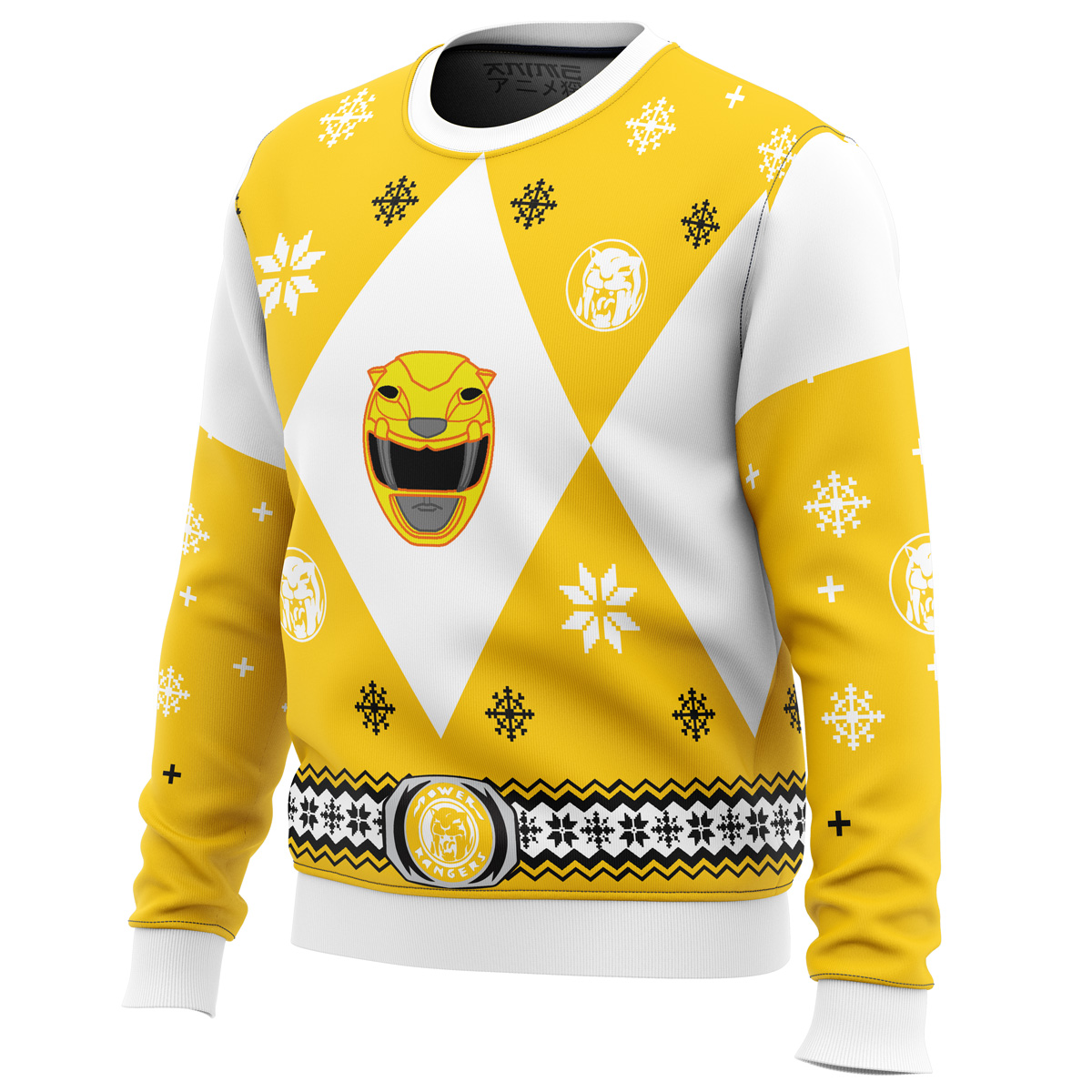 Mighty Morphin Power Rangers Yellow Ugly Christmas Sweater- Best Christmas Gifts 2023