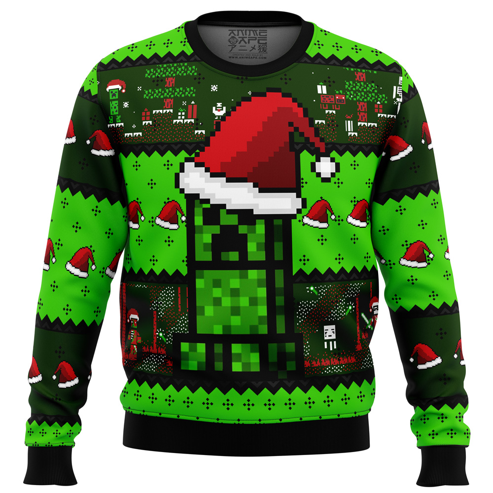 Minecraft Creepr Ugly Christmas Sweater- Best Christmas Gifts 2023