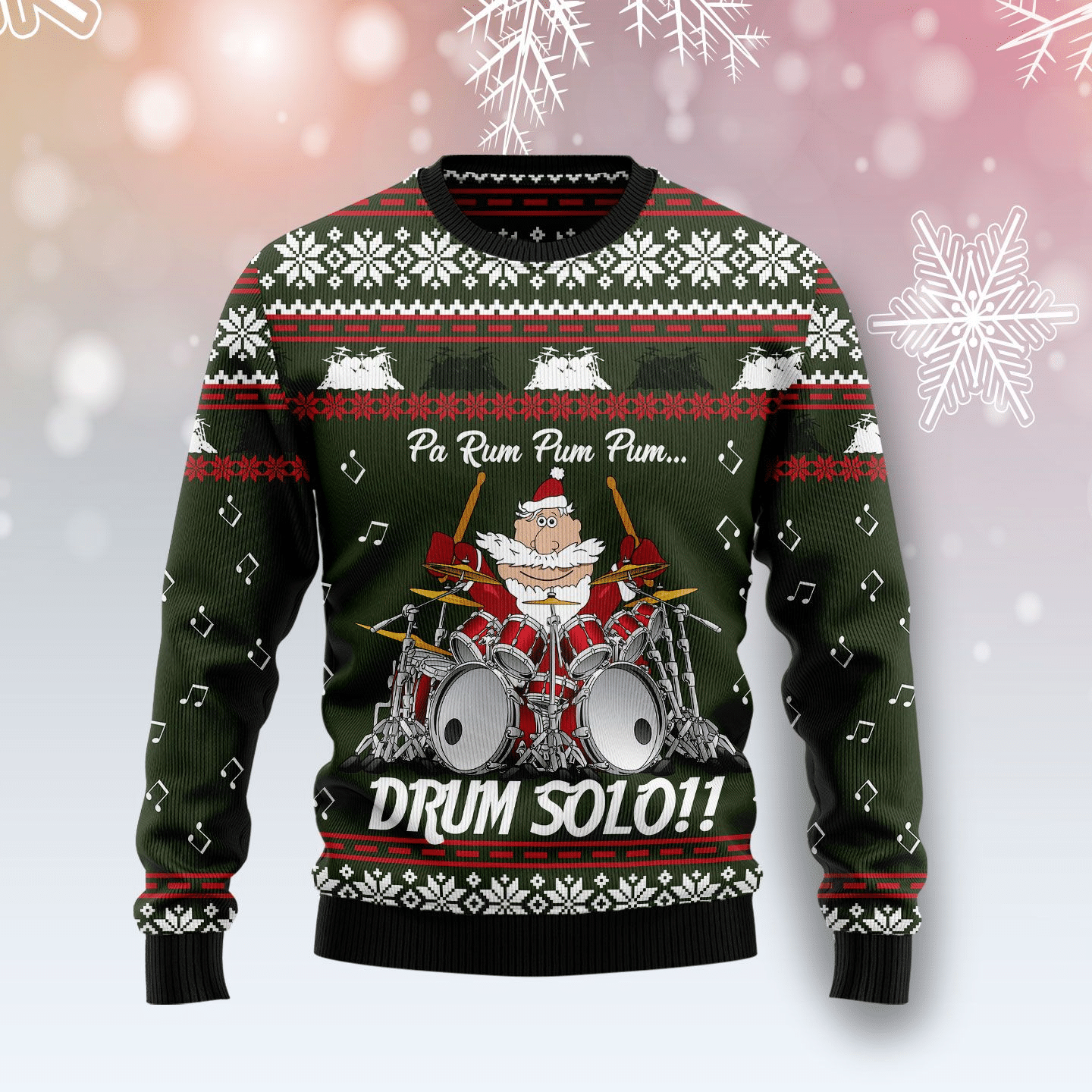 Musical Drum Solo Santa Claus Funny Ugly Christmas Sweater – Best Christmas Gifts 2023