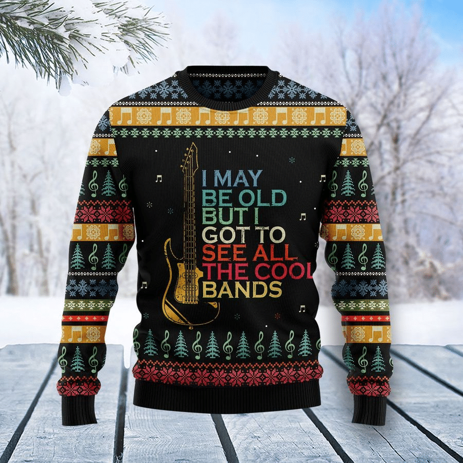 Musical Vintage Acoustic Guitar Music Ugly Christmas Sweater – Best Christmas Gifts 2023