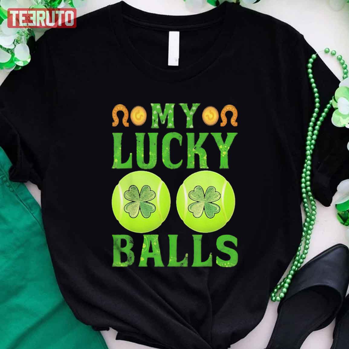 My Lucky Tennis Balls Shamrock St Patricks Day Unisex T-Shirt