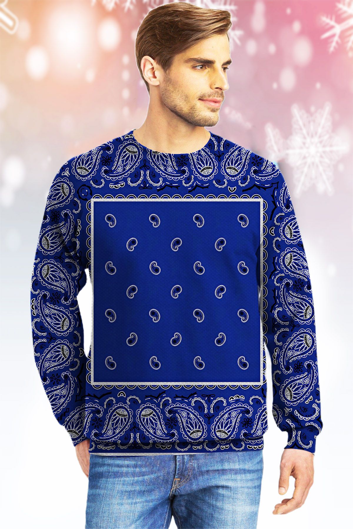 Navy Blue Bandana KVH Ugly Christmas Sweater- Best Christmas Gifts 2023