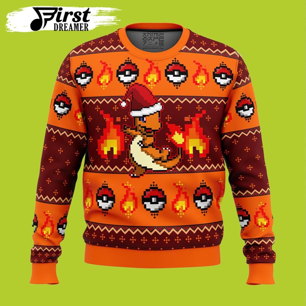 New Pokemon Charmander Merry Christmas Pokemon Ugly Christmas Sweater – The First Dreamer Store- Best Christmas Gifts 2023