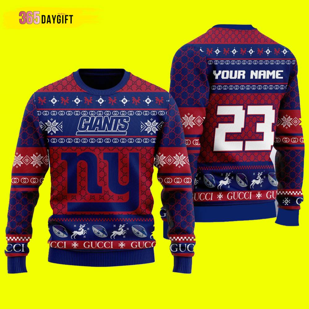 New York Giants Gucci New York Giants Ugly Christmas Sweater- Best Christmas Gifts 2023