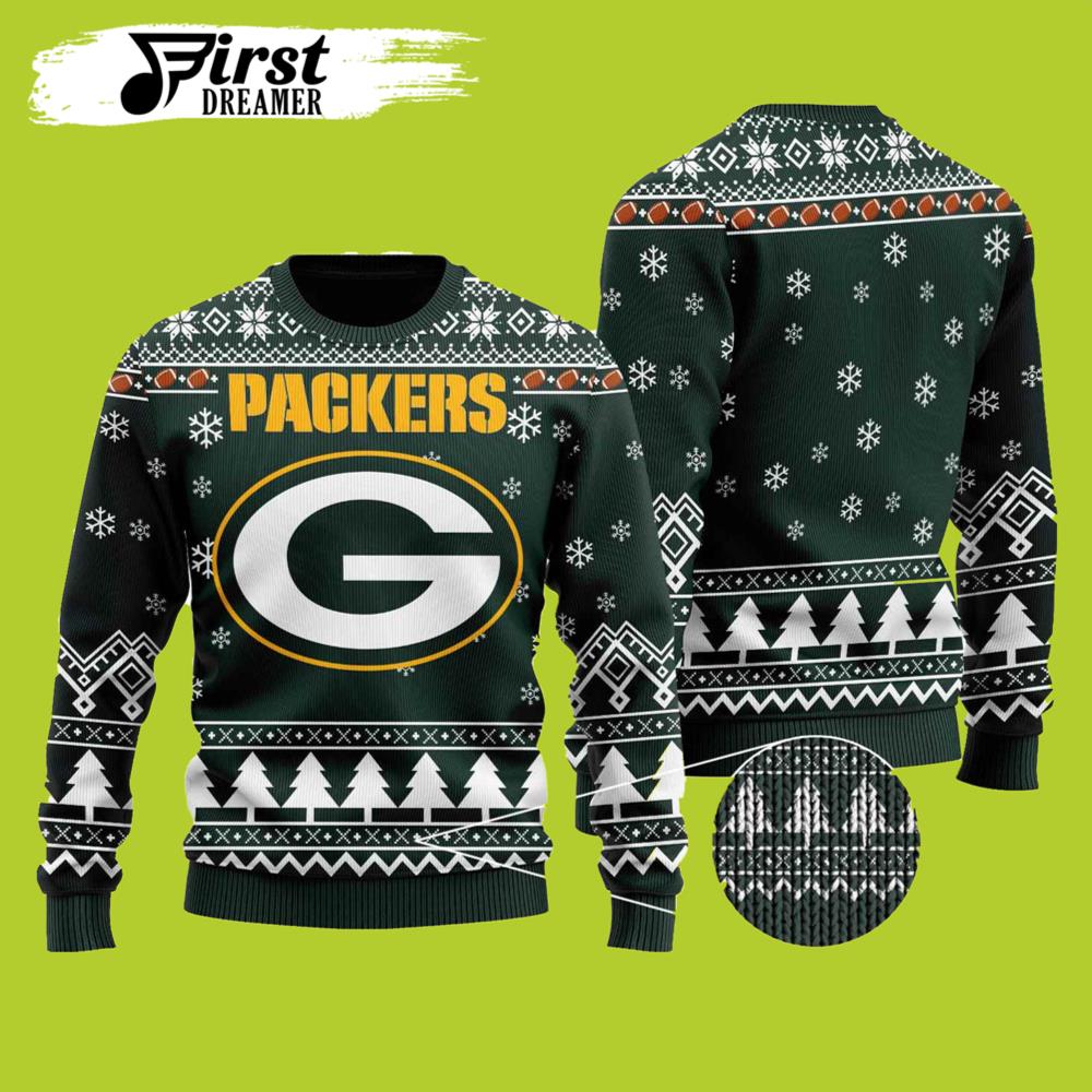 Nfl Chibi Green Bay Packers Ugly Christmas Sweater Wool Material- Best Christmas Gifts 2023