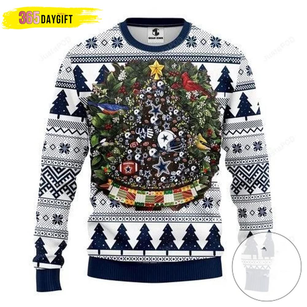 Nfl Dallas Cowboys Christmas Tree Dallas Cowboys Ugly Christmas Sweater- Best Christmas Gifts 2023