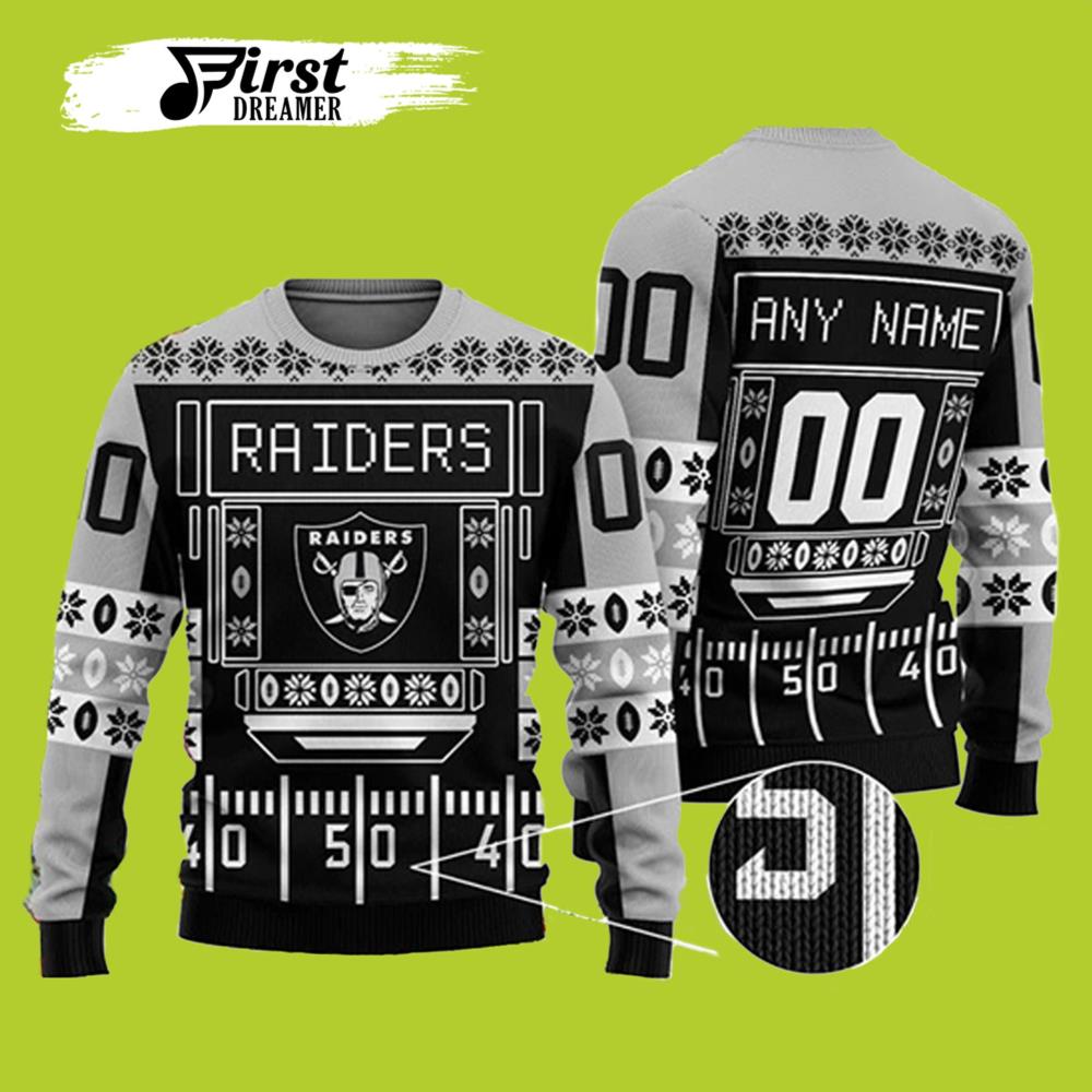 NFL Las Vegas Raiders Playing Field Raiders Ugly Christmas Sweater- Best Christmas Gifts 2023