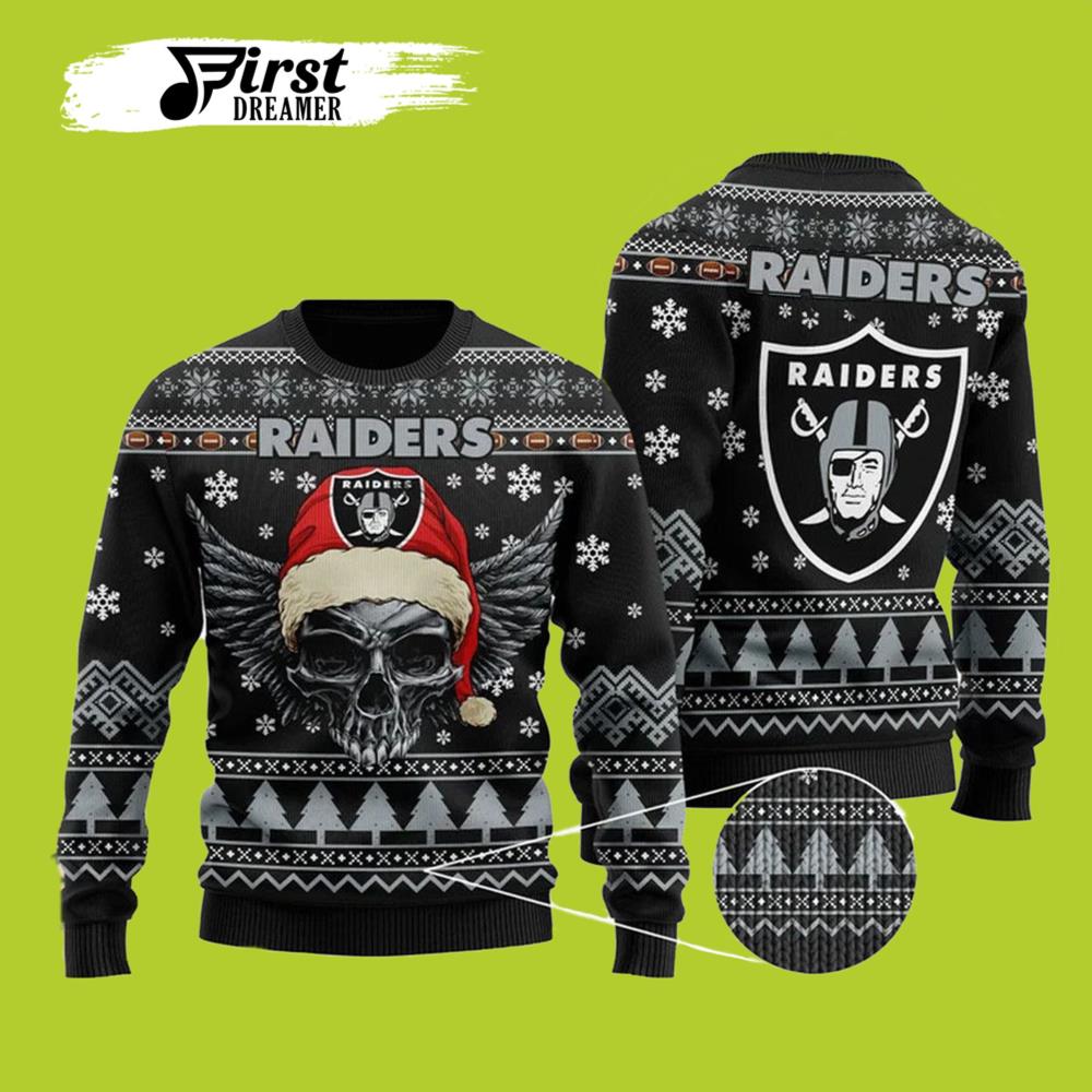 NFL Las Vegas Raiders Ugly Christmas Sweater Skull Xmas- Best Christmas Gifts 2023