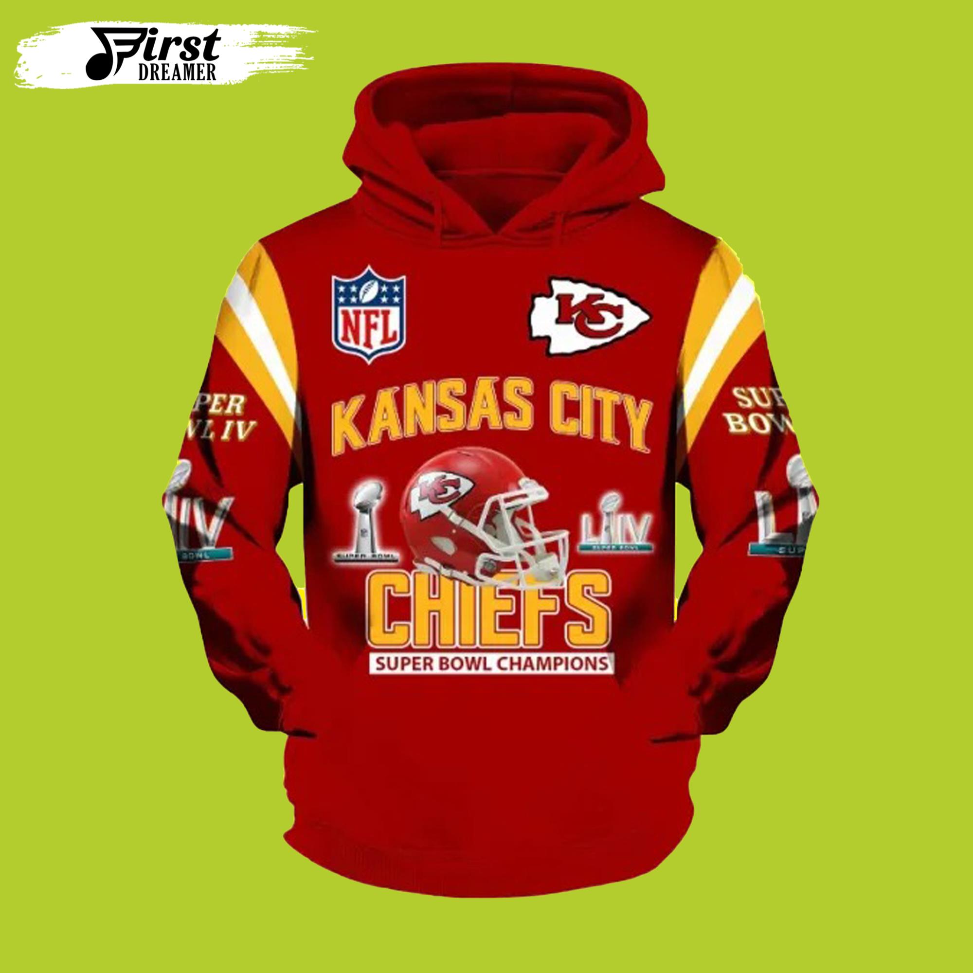 NFL Super Bowl Champions Kansas City Chiefs Hoodie 3D