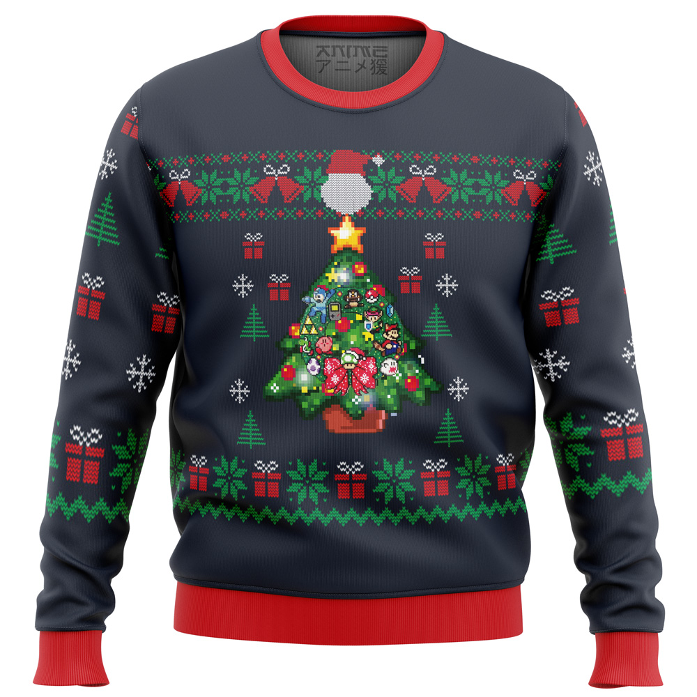 Nintendo Tree Ugly Christmas Sweater- Best Christmas Gifts 2023