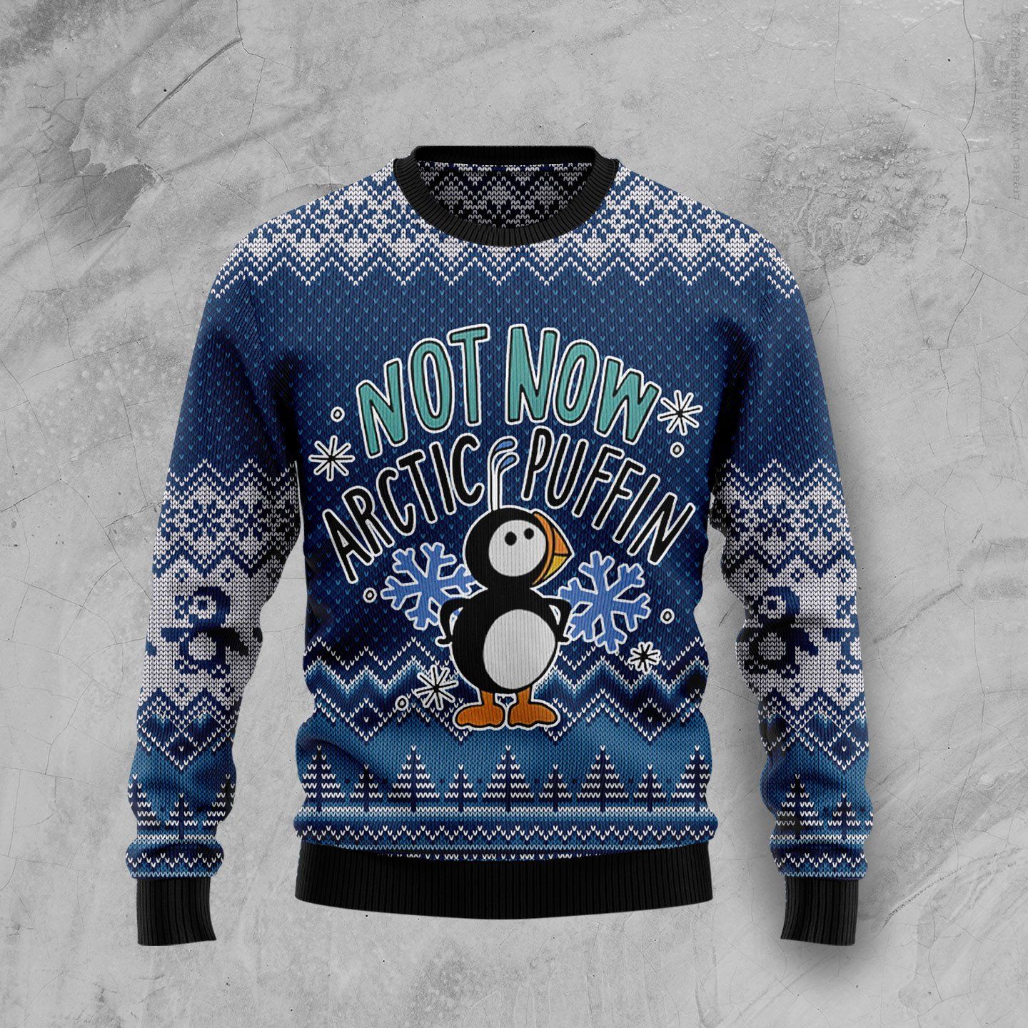 Not Now Arctic Puffin Christmas Ugly Christmas Sweater- Best Christmas Gifts 2023