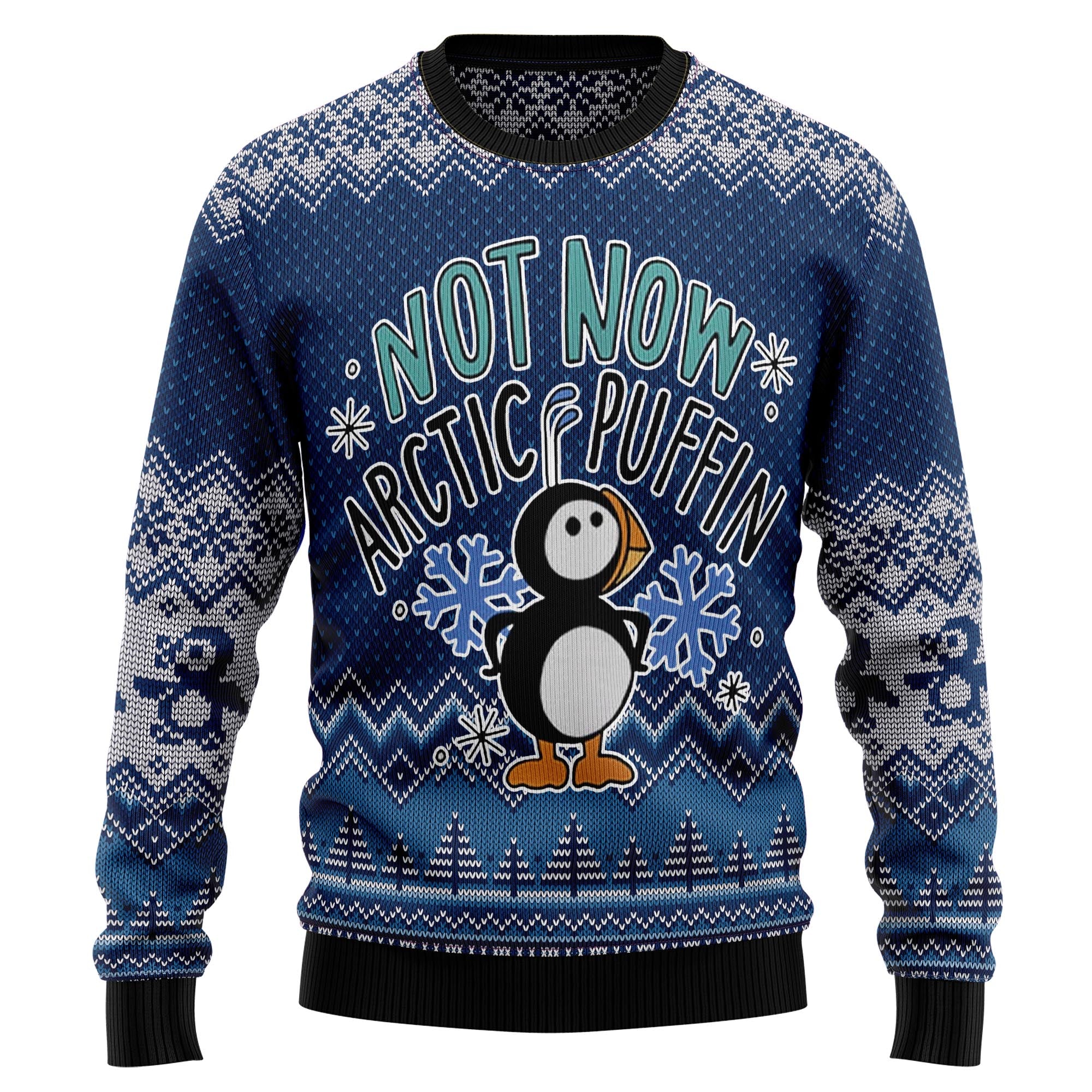 Not Now Arctic Puffin HT100606 Ugly Christmas Sweater- Best Christmas Gifts 2023