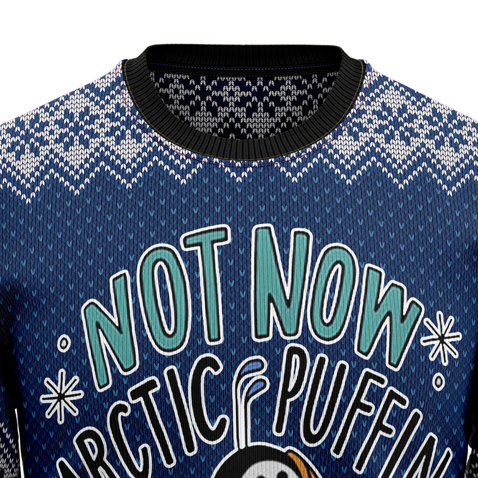 Not Now Arctic Puffin HT100606 Ugly Christmas Sweater- Best Christmas Gifts 2023