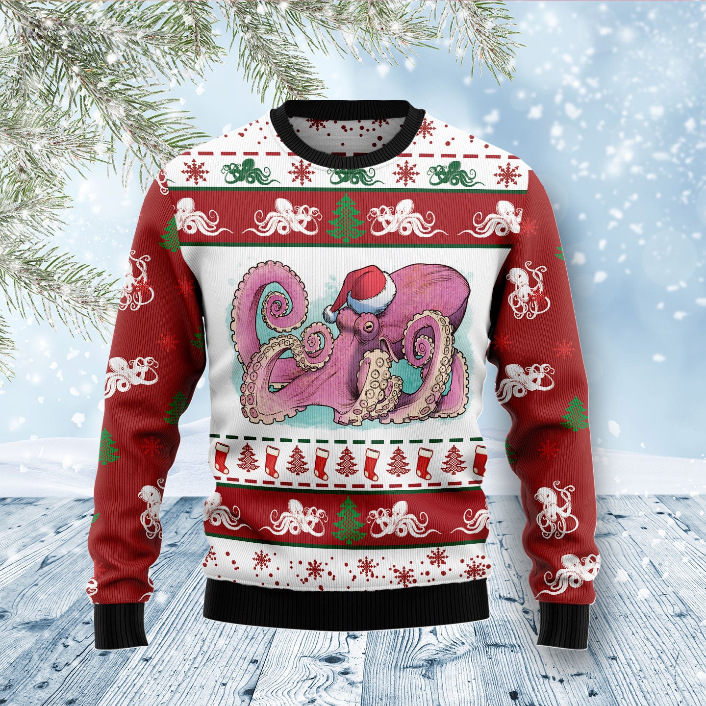 Octopus Noel D2810 Ugly Christmas Sweater- Best Christmas Gifts 2023