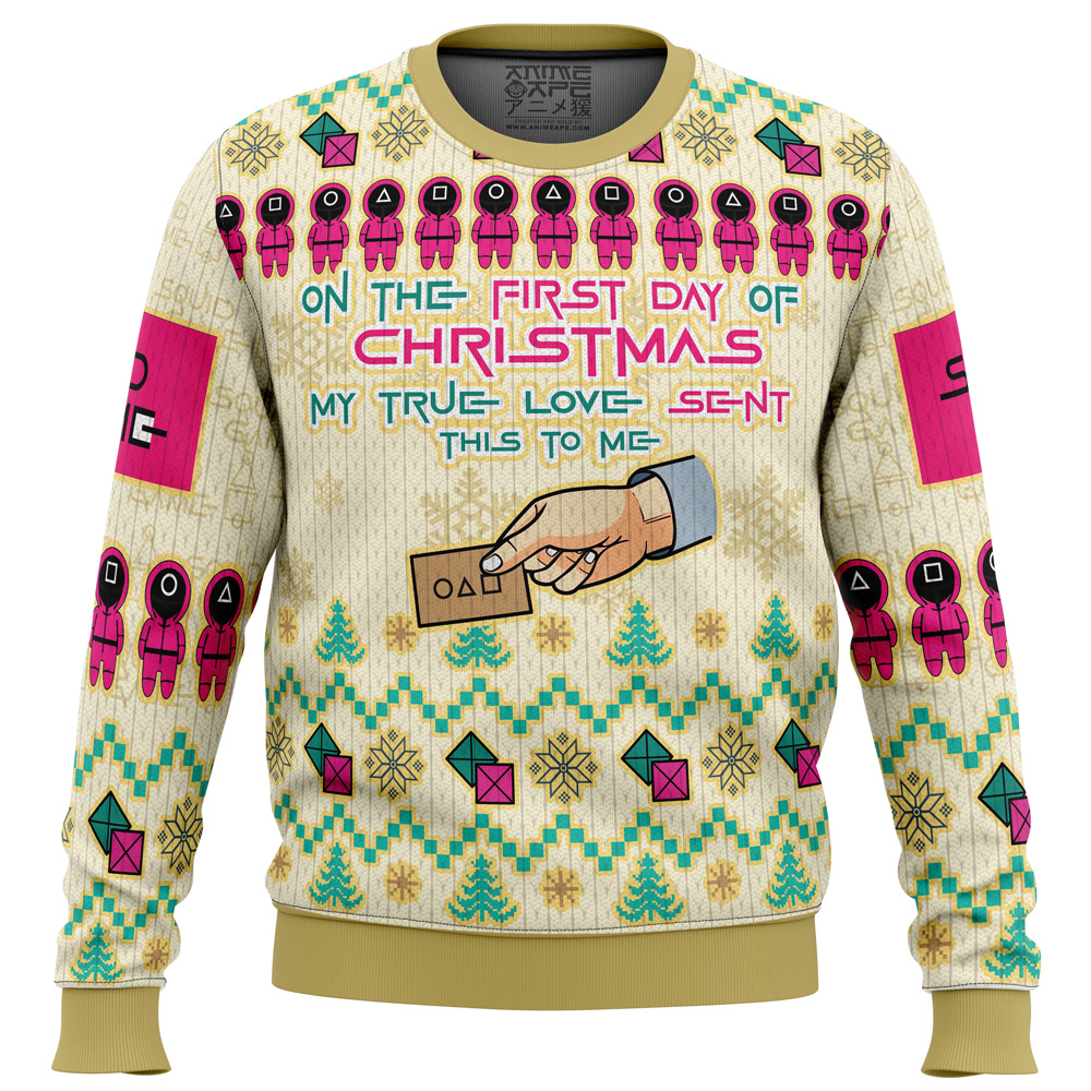 On the First Day of Christmas Squid Game Christmas Sweater- Best Christmas Gifts 2023