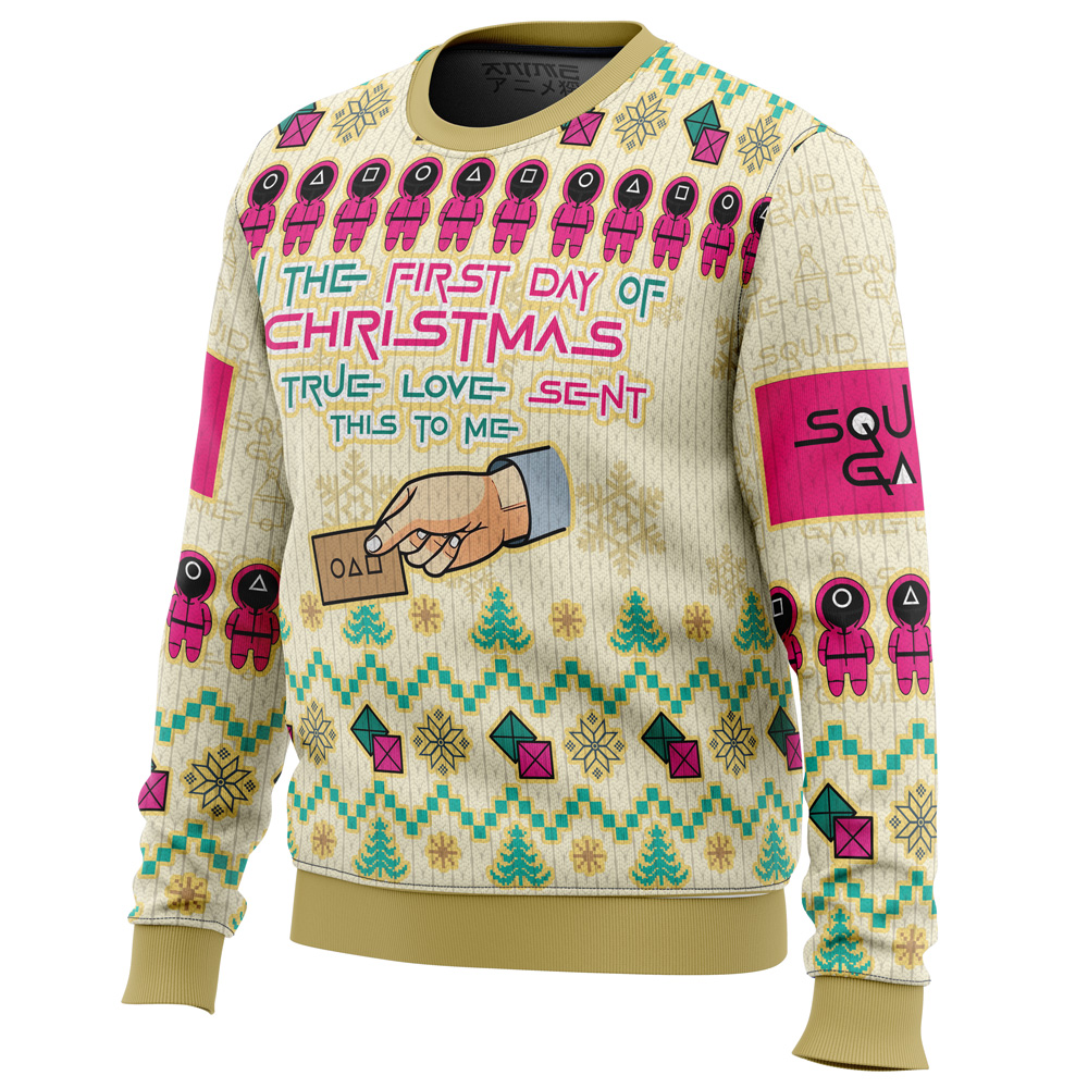 On the First Day of Christmas Squid Game Christmas Sweater- Best Christmas Gifts 2023