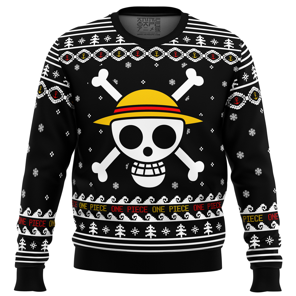 One Piece Straw Hat Pirates Christmas Ugly Christmas Sweater- Best Christmas Gifts 2023