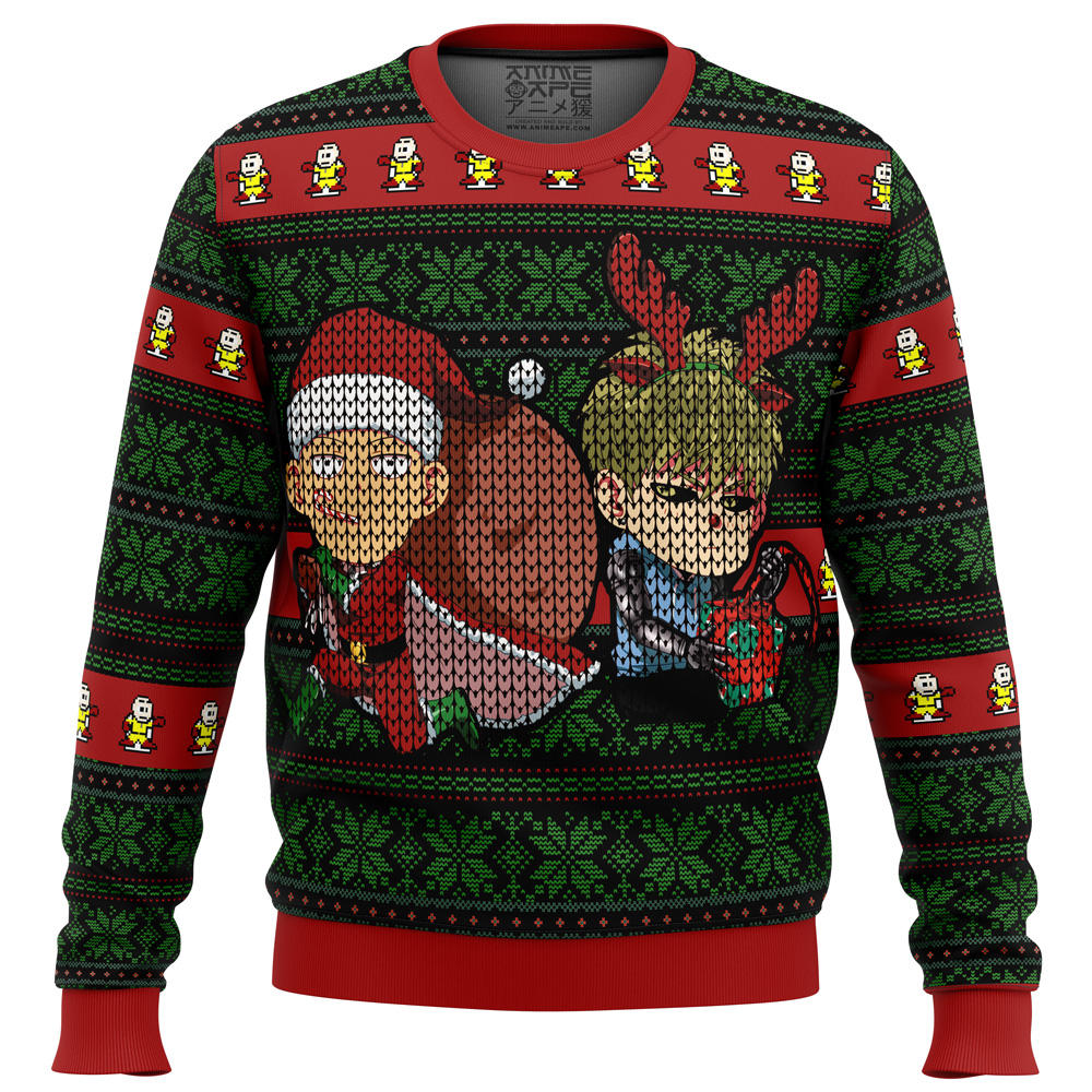 One Punch Man Holiday Ugly Christmas Sweater- Best Christmas Gifts 2023