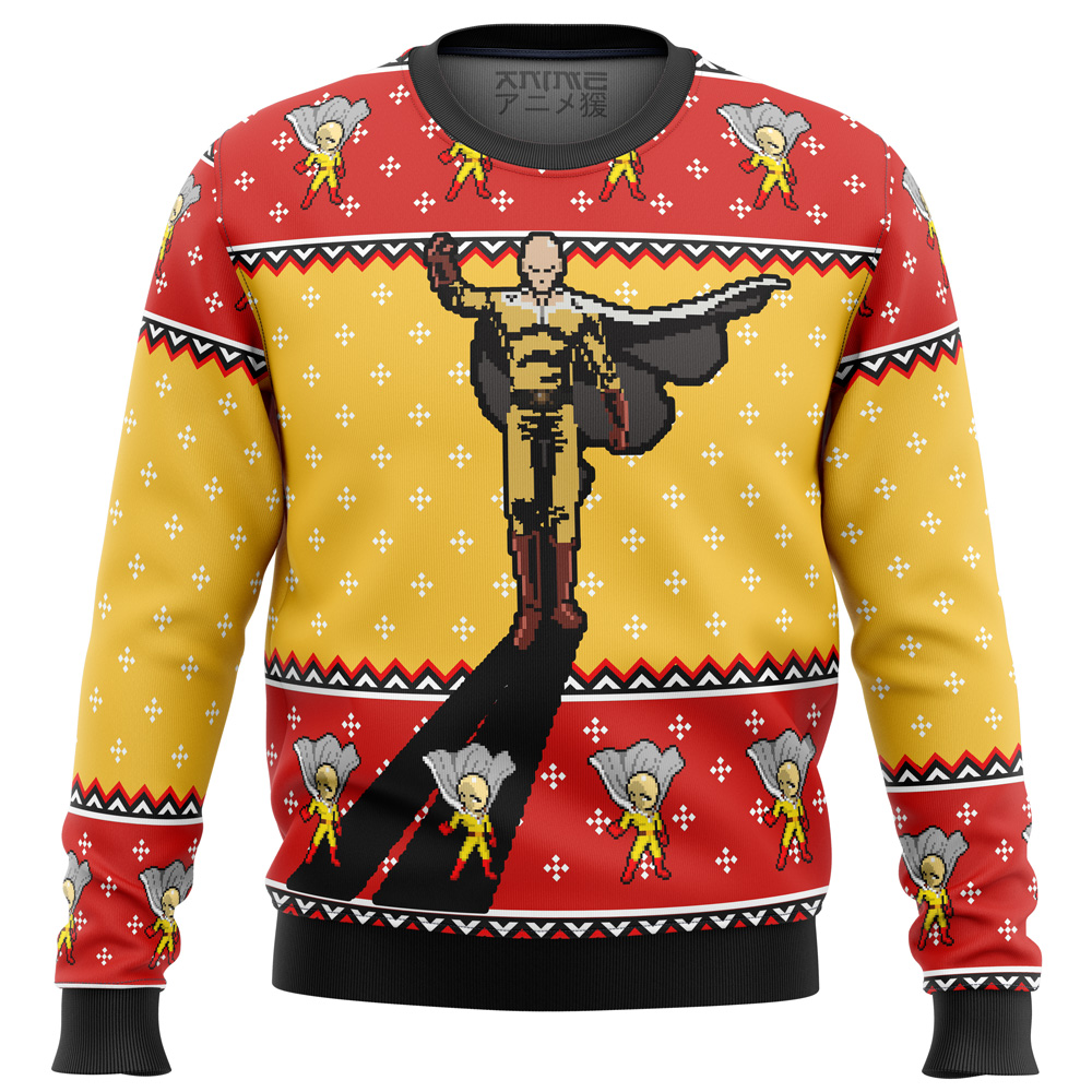 One Punch Man Saitama Shadow Ugly Christmas Sweater- Best Christmas Gifts 2023