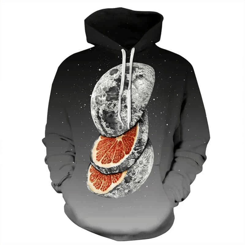 Orange Moon Unisex 3D Hoodie