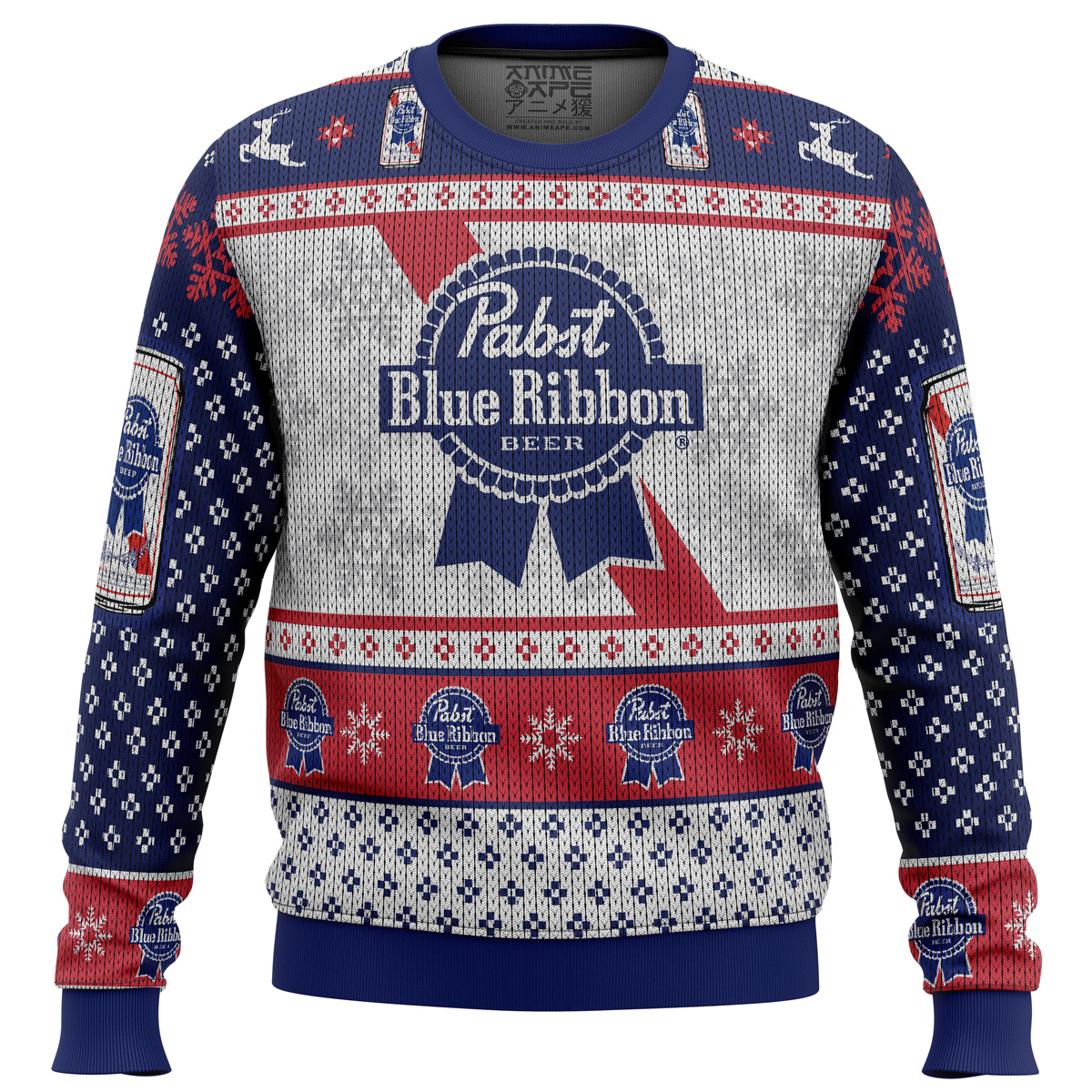 Pabst Blue Ribbon Ugly Christmas Sweater- Best Christmas Gifts 2023