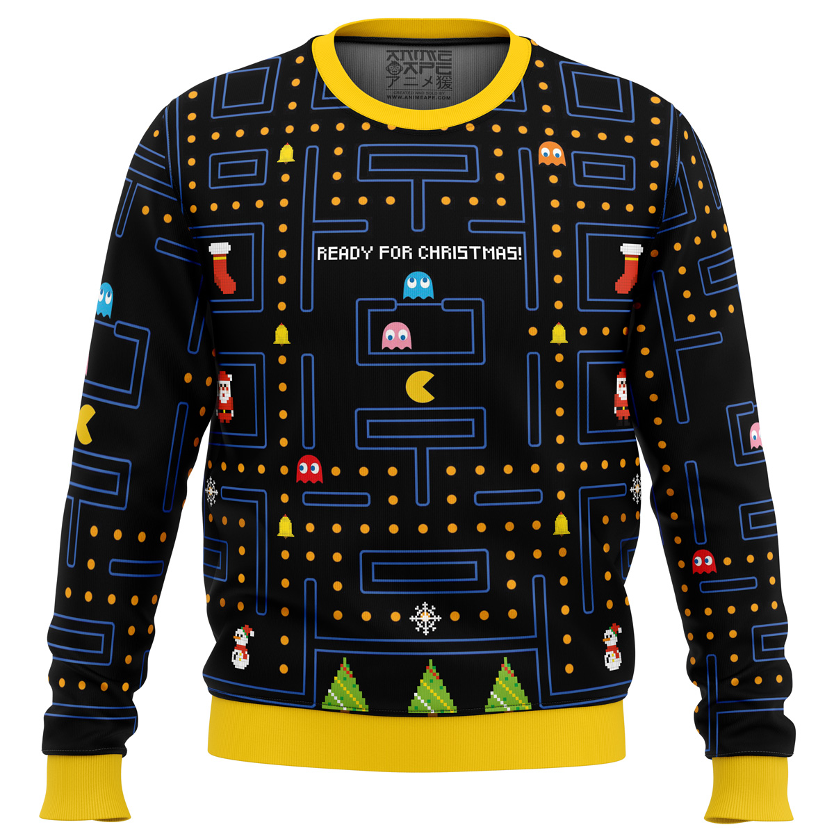 Pac Man Ready for Christmas Ugly Christmas Sweater- Best Christmas Gifts 2023