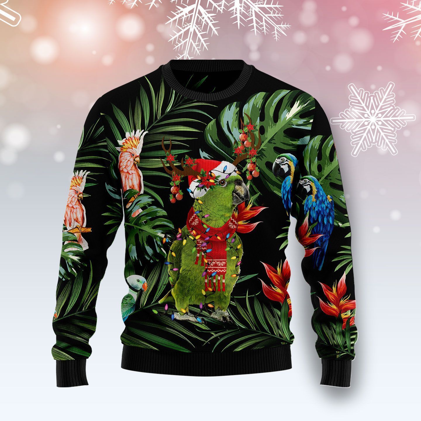 Parrot Tropical Ugly Christmas Sweater- Best Christmas Gifts 2023