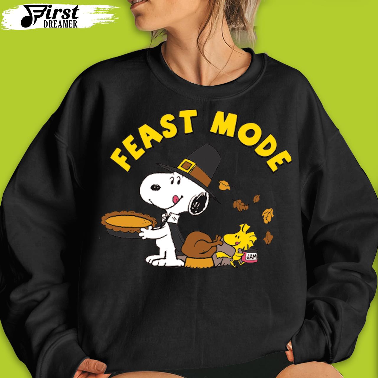 Peanuts Thanksgiving Shirt Peanuts Feast Mode Thanksgiving Snoopy and Woodstock