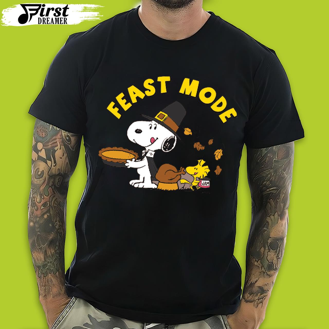 Peanuts Thanksgiving Shirt Peanuts Feast Mode Thanksgiving Snoopy and Woodstock