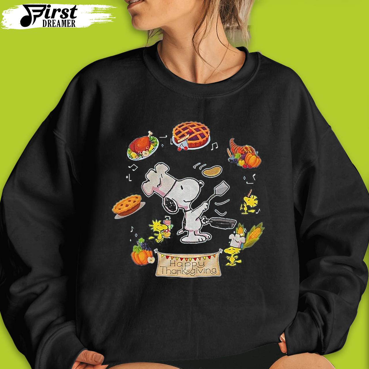 Peanuts Thanksgiving Shirt Snoopy Cooking Happy Thanksgiving